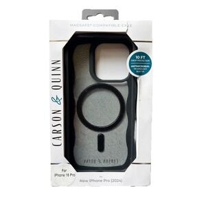 Carson & Quinn Wavy Black Glitter iPhone 16 Pro Max MagSafe‎ Phone Case NEW NWT